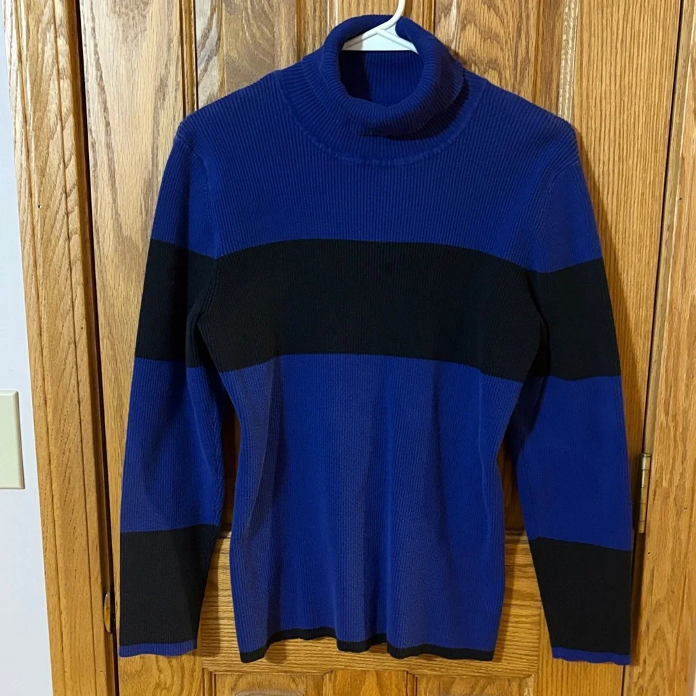 Style & Co. Deep Blue Ribbed Sweater